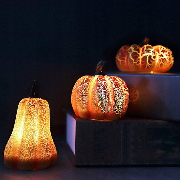 ŚWIATŁA LED DYNIA 3 SZTUKI NA HALLOWEEN DEKORACJA JESIENNA NA BATERIE