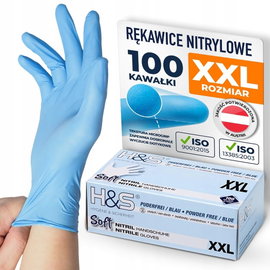RĘKAWICE NITRYLOWE JEDNORAZOWE NIEBIESKIE 100SZT XXL