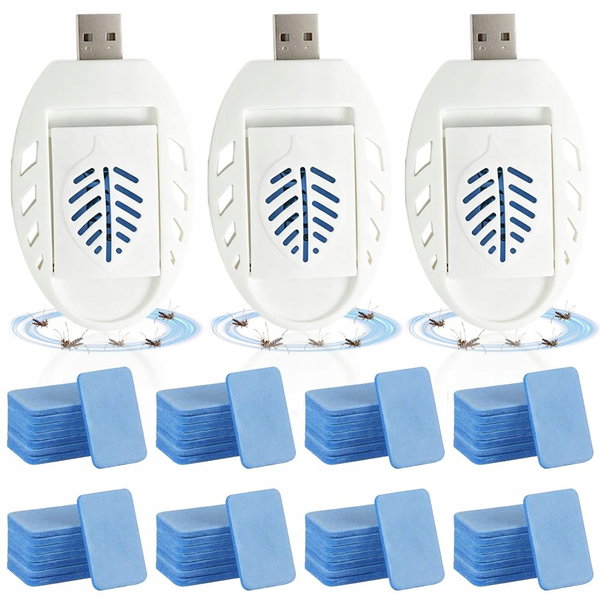 ODSTRASZACZ KOMARÓW USB ELEKTRYCZNY 3SZT 120 TABLETEK