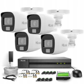 Zestaw do Monitoringu 2MPx LED AHD TVI HiLook DVR-4CH-4MP TVICAM-B2M-20DL,