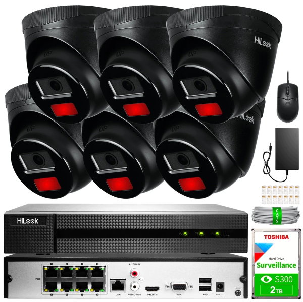 ZESTAW MONITORINGU 6X IPC-B141H-C B NVR-108MH-D/4P 2TB HILOOK BY HIKVISION