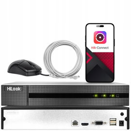 Rejestrator IP NVR-4CH-5MP DYSK 1TB Aplikacja Mobilna 4 Kanałowy + Naklejka