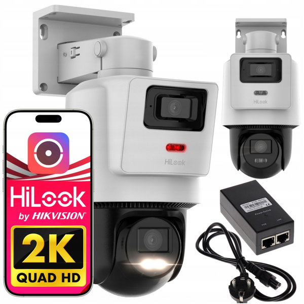 KAMERA OBROTOWA PTZ-D4 DETEKCJA APLIKACJA MIKROFON WDR HILOOK + ZASILACZ