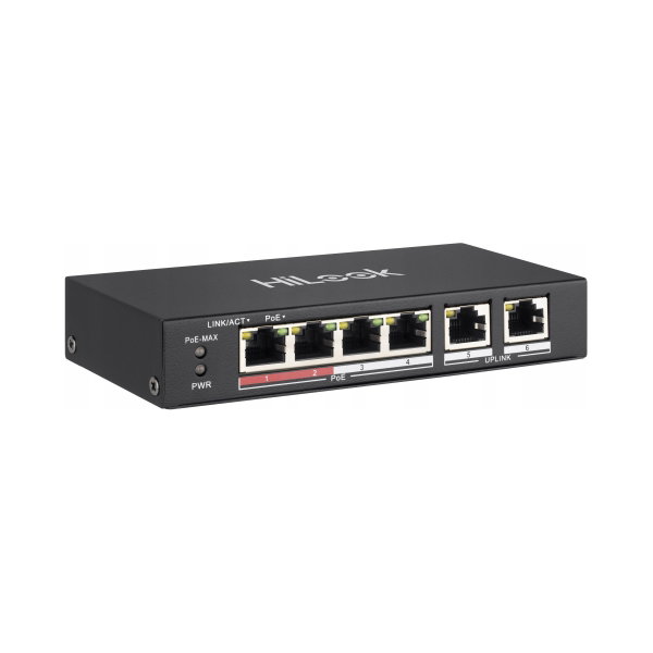 Switch 6-PORTOWY Hilook by HIKVISION 35W 4+2 10/100Mbps