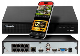 REJESTRATOR DO MONITORINGU SIECIOWY NVR IP 16 KANAŁOWY 8XPOE 12MPx ULTRA 4K
