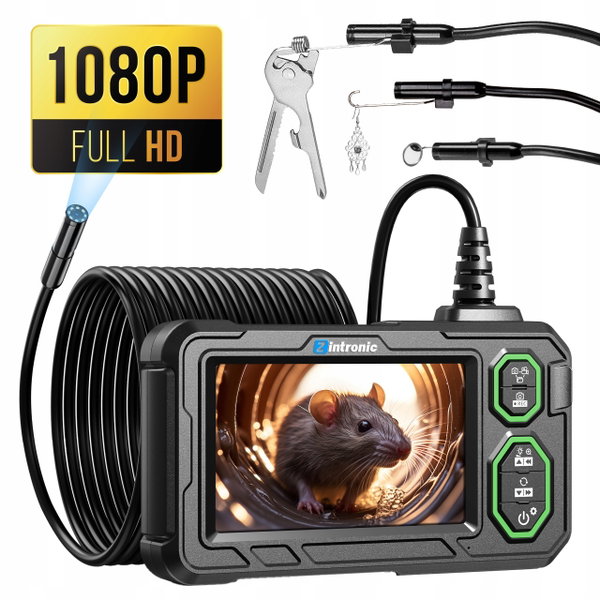 KAMERA ENDOSKOPOWA INSPEKCYJNA FULL HD 5M EKRAN 4.3" LED -- NAGRYWANIE --