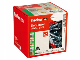 Kołki rozporowe DuoPower 10 x 50 S z wkrętem fischer 535461 - opak. 25 szt.