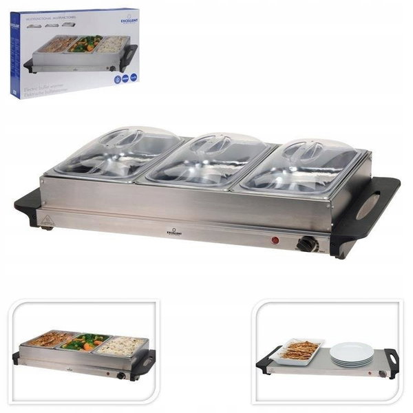 Podgrzewacz elektryczny do potraw stalowy 65x27x17 cm