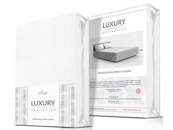 Prześcieradło jersey elastan z gumką WHITE/BIAŁY/160x200x30