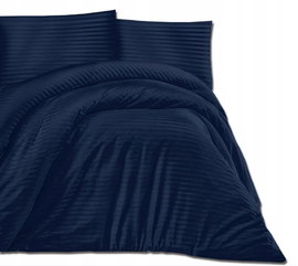 Pościel satyna bawełniana CIZGILI NAVY BLUE/160x200 EXCLUSIVE