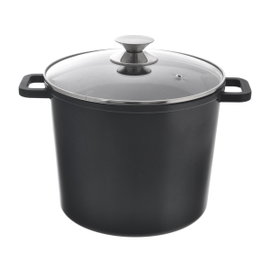 Garnek granitowy ze szklaną pokrywką wysoki GRANDE 7,6 l