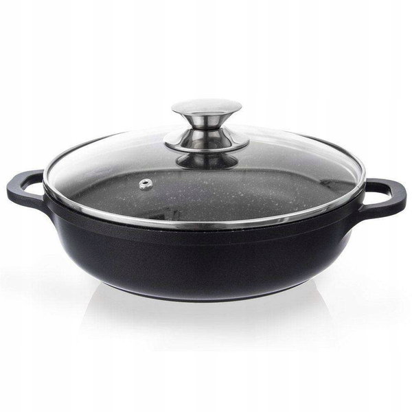 Patelnia granitowa ze szklaną pokrywką GRANDE 28 cm