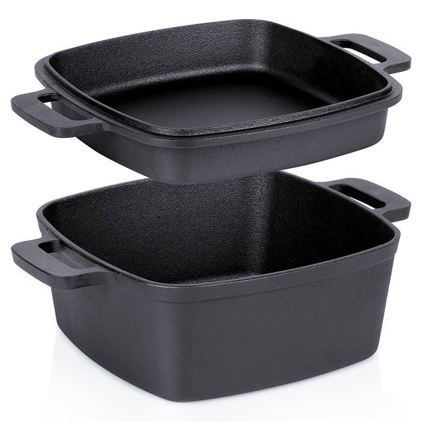 Garnek z pokrywką żeliwny 2w1 CAST LINE 25 cm, 4,5 l / 1,8 l