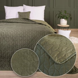 Narzuta VERDE/green/170x210 połączenie dwóch pikowanych tkanin