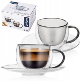 Filiżanki termiczne ze spodkiem z podwójną ścianką do kawy espresso DOUBLE