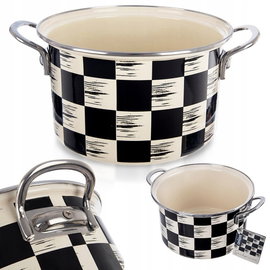 Garnek emaliowany SZACHOWNICA 22 cm, 4 l