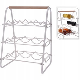 Stojak na wino metalowy biały 9 butelek 33x29x46 cm