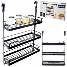 Półka kuchenna zawieszana na relingu metalowa czarna RADKA 32x11x46 cm