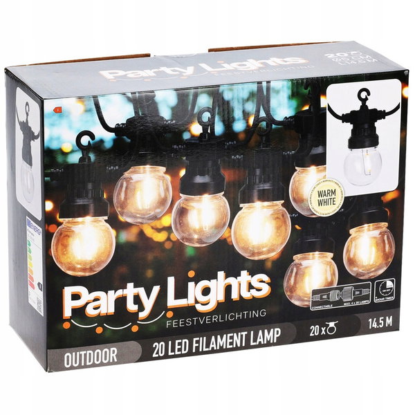 Girlanda ogrodowa LED 9,5 m 20 szt.