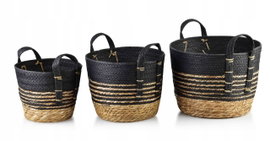 BALI Komplet 3 koszy trawa morska 33x33x26/28x28x23/23x23x20cm
