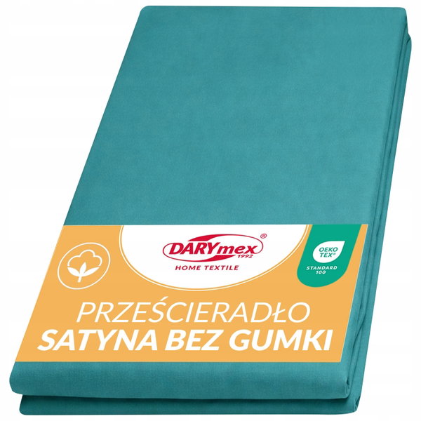 Prześcieradło satyna bawełniana ciemny turkus 042/200x220