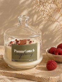 Świeca zapachowa z Pokrywką 220ml Panna Cotta & Raspberry
