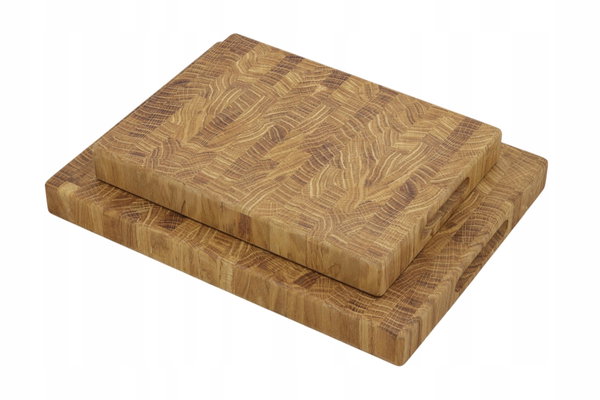 DESKI do krojenia SZTORCOWE END GRAIN BLOK dębowe olejowane 2szt PREMIUM