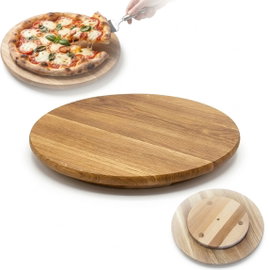 Deska OBROTOWA 45cm drewniana DĄB Do Serwowania Pizzy Przekąsek Wypieków
