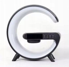 LAMPKA NOCNA LED lampa dźwiękowa ładowanie telefonu CZARNA kolory radio