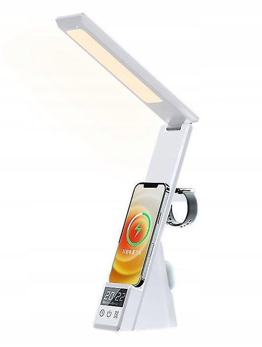 Bezprzewodowa składana ładowarka do telefonu lampa biurowa lampka BIAŁA