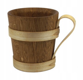 Kufel kubek dębowy drewniany 0,5L do PIWA szeroki