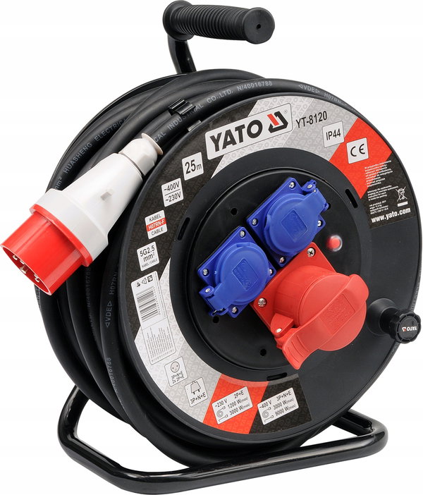 PRZEDŁUŻACZ BĘBNOWY SIŁOWY 25M 5G2.5MM 3P+N+E - YT-8120 YATO