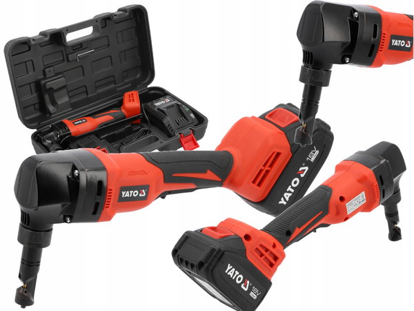 AKUMULATOROWE NOŻYCE DO BLACHY 18V Z BATERIĄ 4AH I ŁADOWARKĄ YT-82398 YATO
