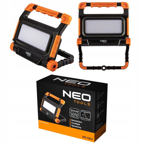 NAŚWIETLACZ AKUMULATOROWY 3000 LM SMD LED 99-064