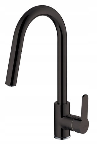 BATERIA ZLEWOZMYWAKOWA ELIA Z WYCIĄGANĄ WYLEWKĄ CZARNA BZ-89-W04-C INVENA