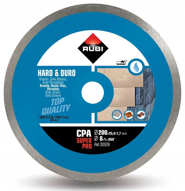 TARCZA DIAMENTOWA DO MATERIAŁÓW TWARDYCH CPA 200 SUPERPRO 30926 RUBI