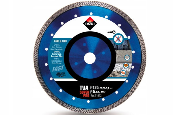 TARCZA DIAMENTOWA TURBO VIPER (TVA) 125MM DO MATERIAŁÓW TWARDYCH 31933 RUBI