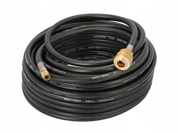 WĄŻ PNEUMATYCZNY GUMOWY 10*6MM 15M OKUTY 40461 AIRPRESS