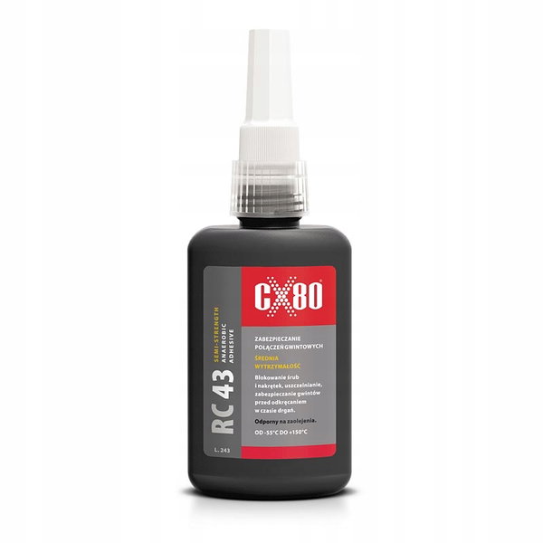 KLEJ ANAEROBOWY RC-43 DO GWINTÓW ŚRUB 50ML CX-80