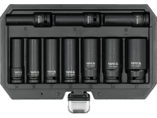 KOMPLET NASADEK UDAROWYCH 1/2'' DŁUGICH 10 SZT. 10-27MM - YT-10557 YATO