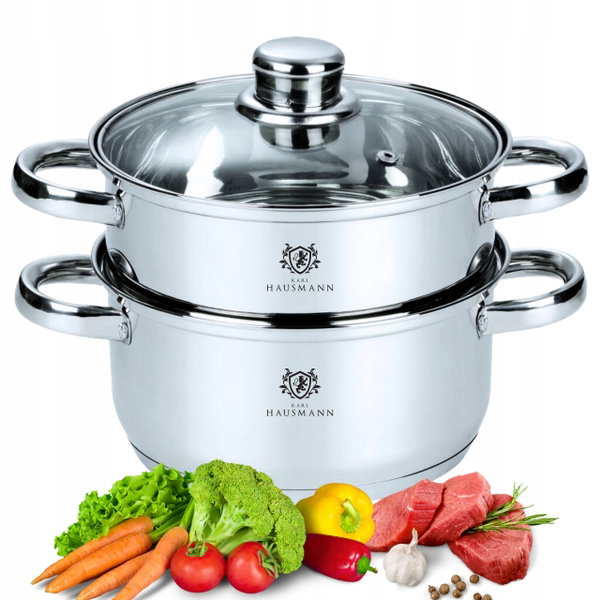 GARNEK DO GOTOWANIA NA PARZE PAROWAR 2,1L 18CM GARNEK INDUKCJA GAZ GARNKI