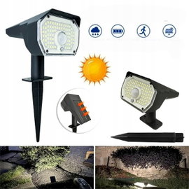 LAMPA SOLARNA Z CZUJNIKIEM RUCHU SUPER MOCNA 53 led 3- TRYBY PRACY - 4 szt