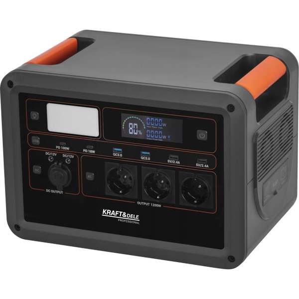 PRZENOŚNA STACJA ZASILANIA 1152WH / 25.6V Z FUNKCJĄ POWERBANKU DO KAMPERÓW