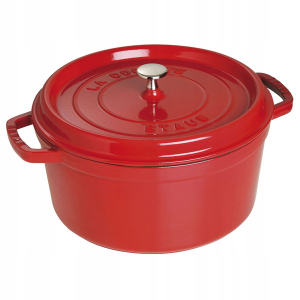 Staub La Cocotte Garnek żeliwny okrągły 8.35 ltr, czerwony FRANCUSKI