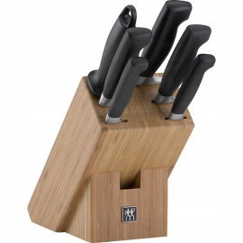 Zwilling Four Star Zestaw 5 noży w bloku + ostrzałka SIGMAFORGE FRIODUR