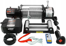 WYCIĄGARKA ELEKTRYCZNA 12V 5440KG WCIĄGARKA LINOWA SAMOCHODOWA LAWETY 24M
