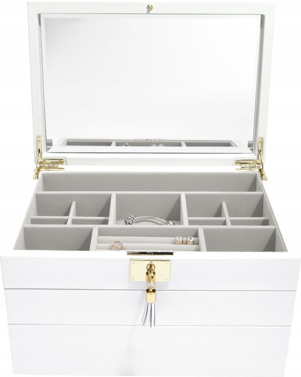 Pudełko na biżuterię potrójne (białe) Loves Luxury Classic Stackers