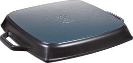 Staub Kwadratowa patelnia żeliwna grillowa z dwoma uchwytami 33 cm, czarny