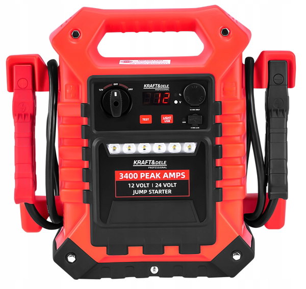 JUMP-STARTER ROZRUCHOWY ROZRUCH 3400A/1400A 12/24V + OŚWIETLENIE PRZENOŚNY