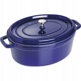 Staub La Cocotte Garnek żeliwny owalny 3.2 ltr, niebieski FRANCUSKI